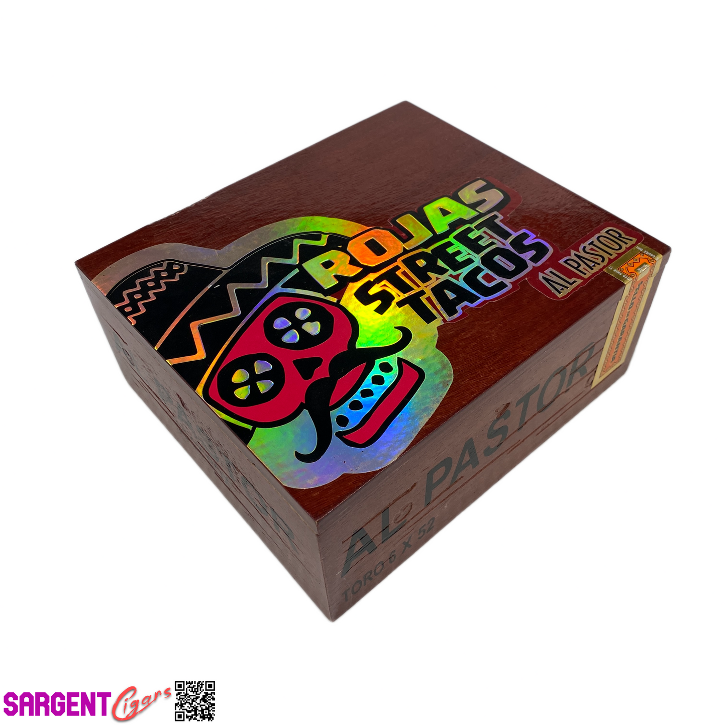 Rojas Street Tacos Al Pastor Toro Empty Wooden Cigar Box 8x7x3.5 (1)