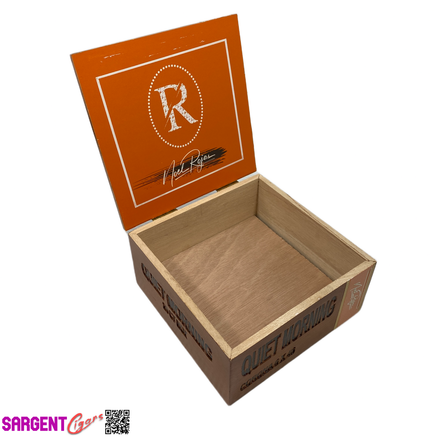 Rojas Quiet Morning Corona Empty Wooden Cigar Box 6.75x7x3.25