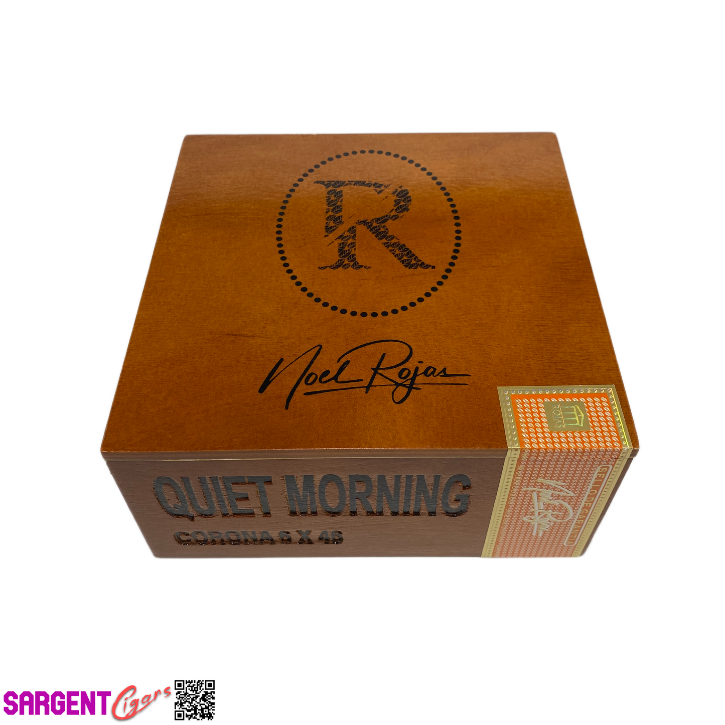 Rojas Quiet Morning Corona Empty Wooden Cigar Box 6.75x7x3.25