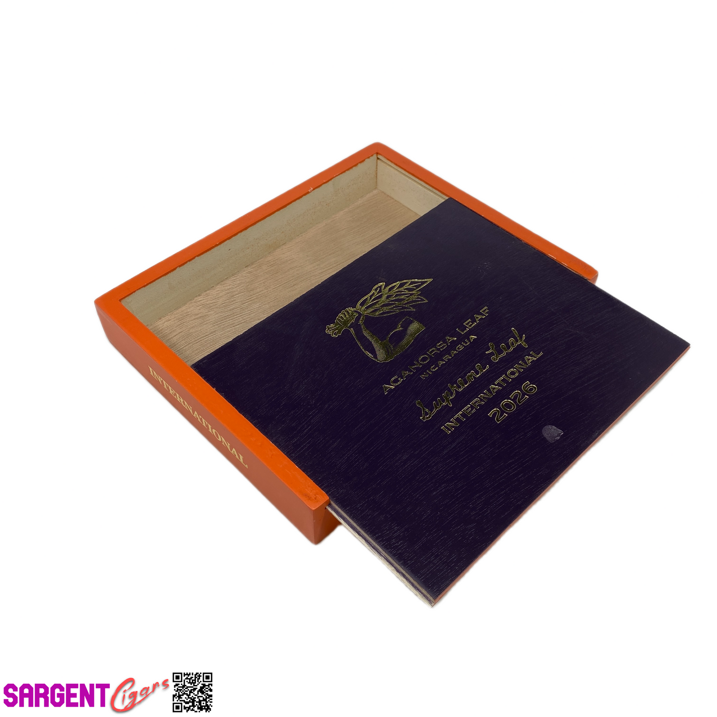 Aganorsa Leaf Supreme Leaf Euro Toro 2026 Empty Wooden Cigar Box 8.5x7x1.25