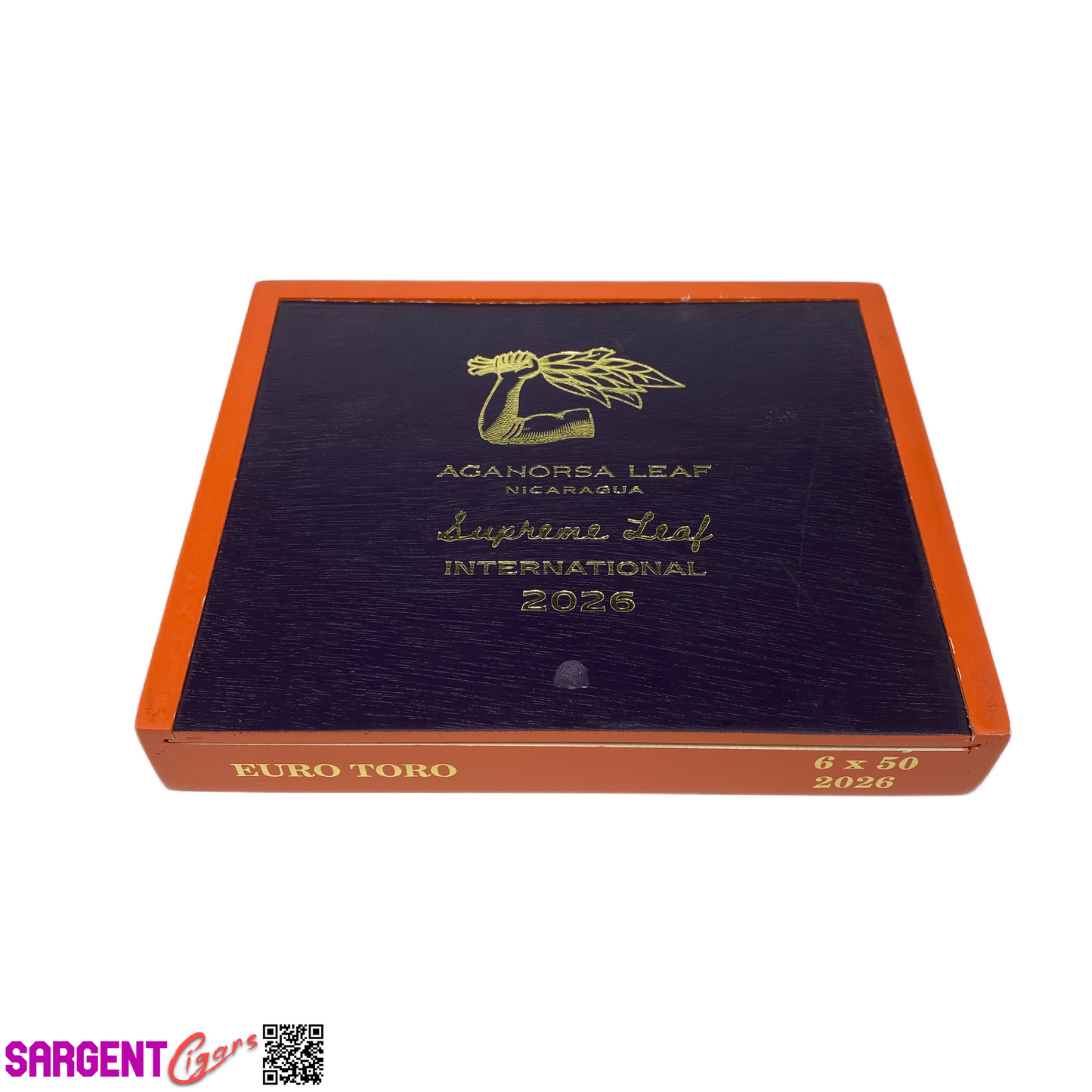 Aganorsa Leaf Supreme Leaf Euro Toro 2026 Empty Wooden Cigar Box 8.5x7x1.25