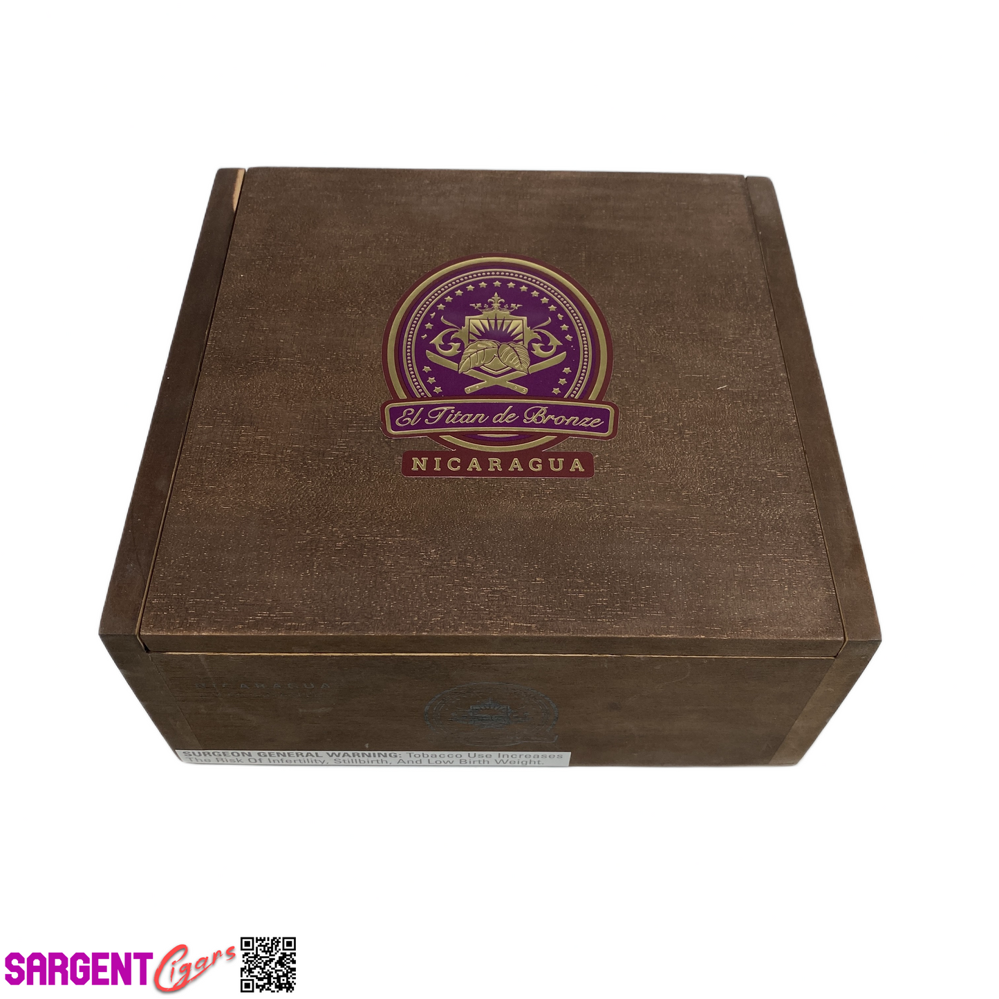 El Titan De Bronze Nicaragua Gigante Empty Wooden Cigar Box 7.25x7x3.25