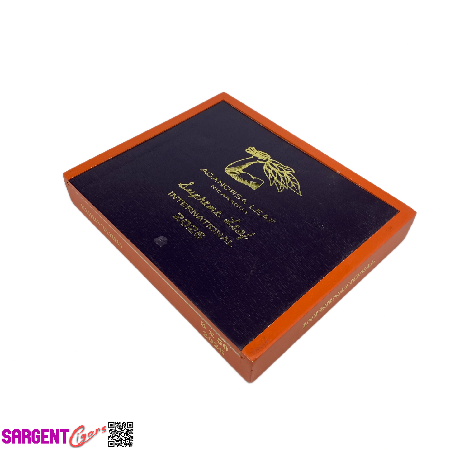 Aganorsa Leaf Supreme Leaf Euro Toro 2026 Empty Wooden Cigar Box 8.5x7x1.25
