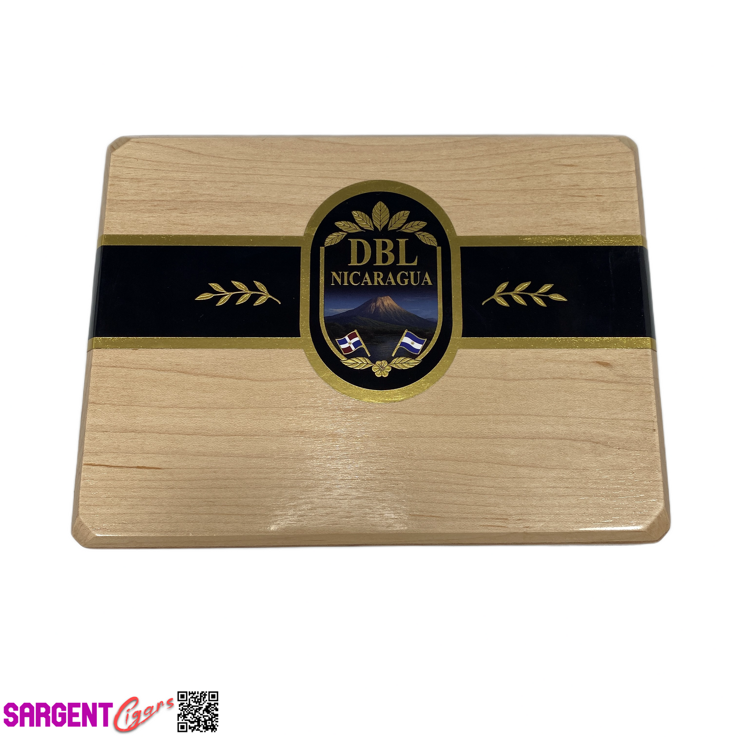 DBL Nicaragua Ometepe Volcanic Soil Empty Wooden Cigar Box 9.75x7.5x2