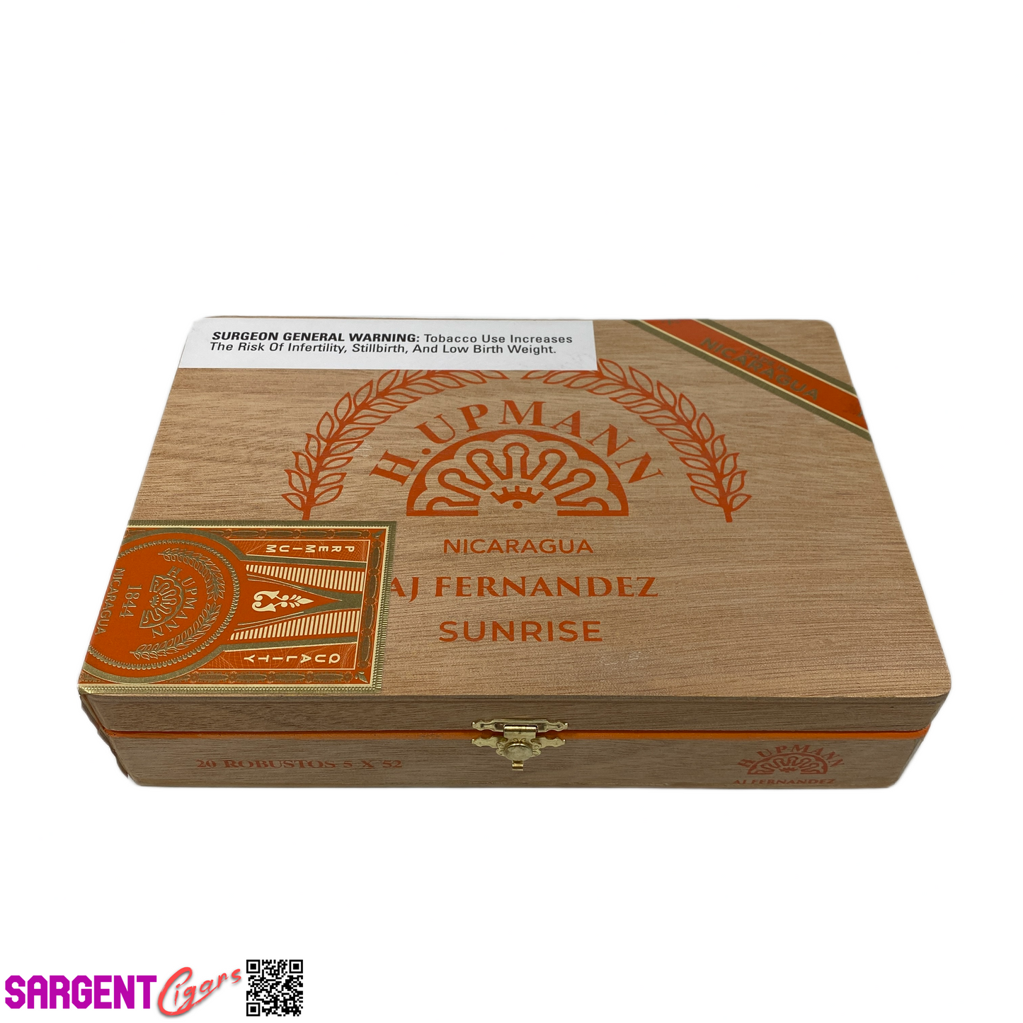H Upmann Sunrise Robusto Empty Wooden Cigar Box 9x6.25x2