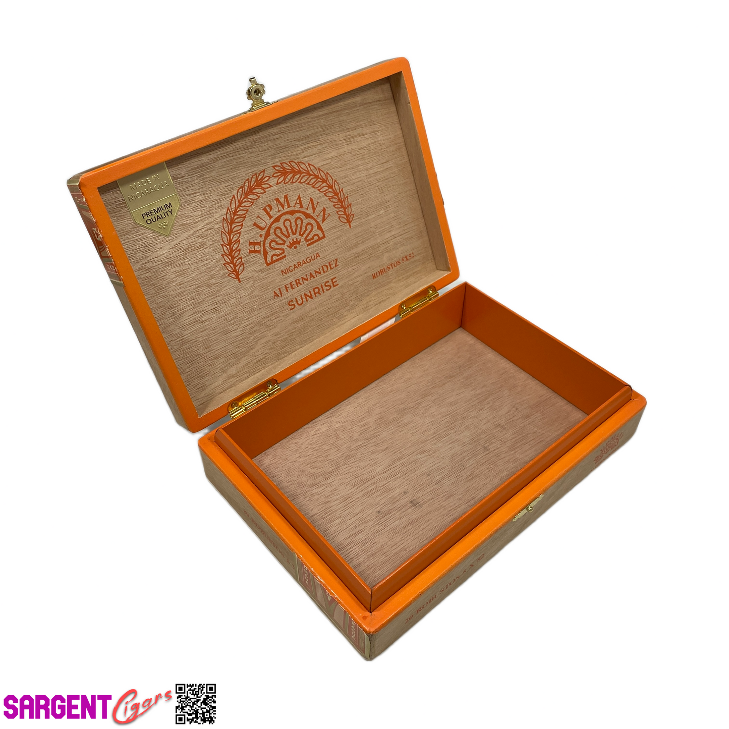 H Upmann Sunrise Robusto Empty Wooden Cigar Box 9x6.25x2