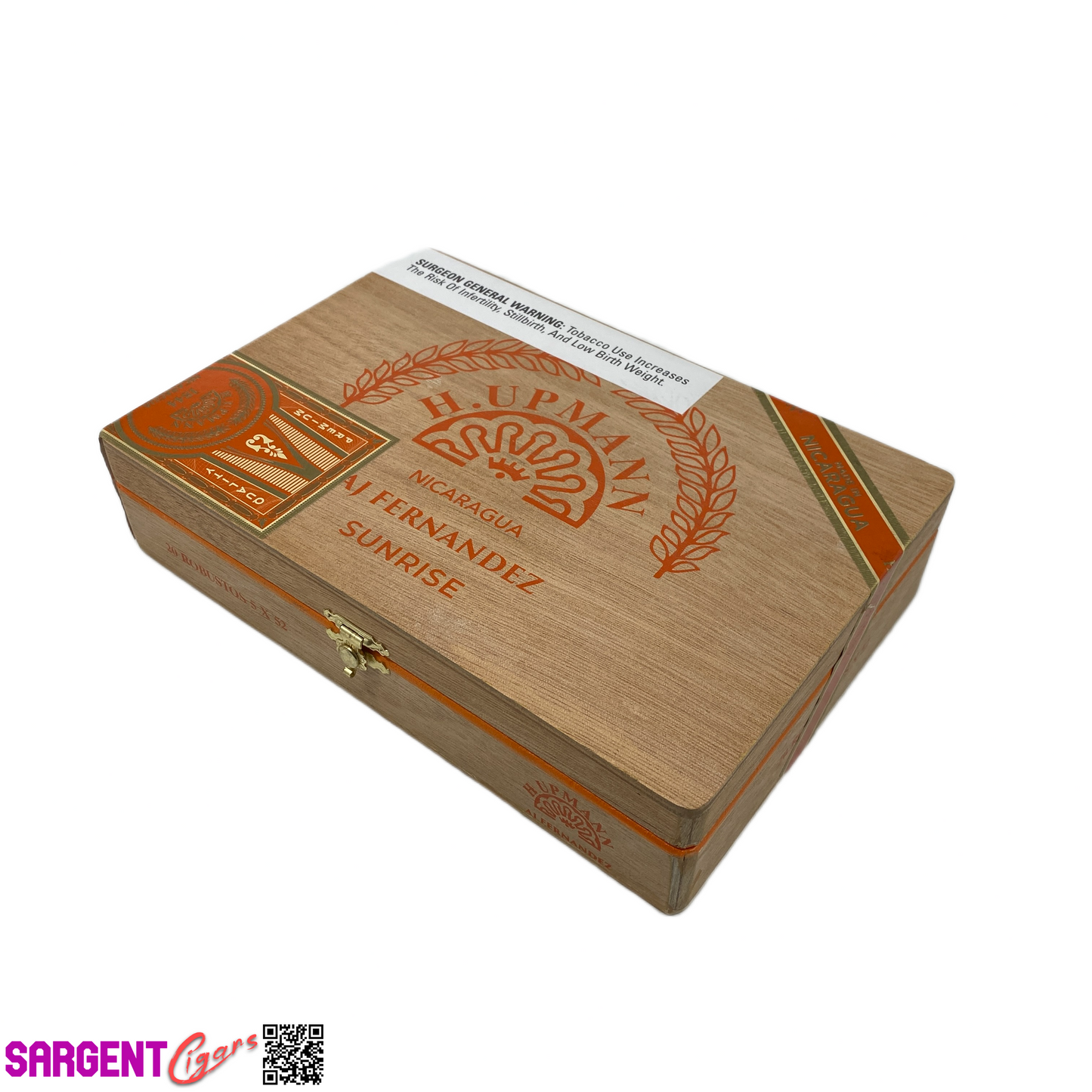 H Upmann Sunrise Robusto Empty Wooden Cigar Box 9x6.25x2