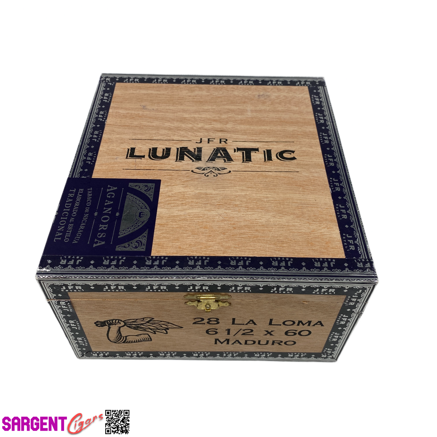 JFR Lunatic La Loma Empty Wooden Cigar Box 7x7.75x4