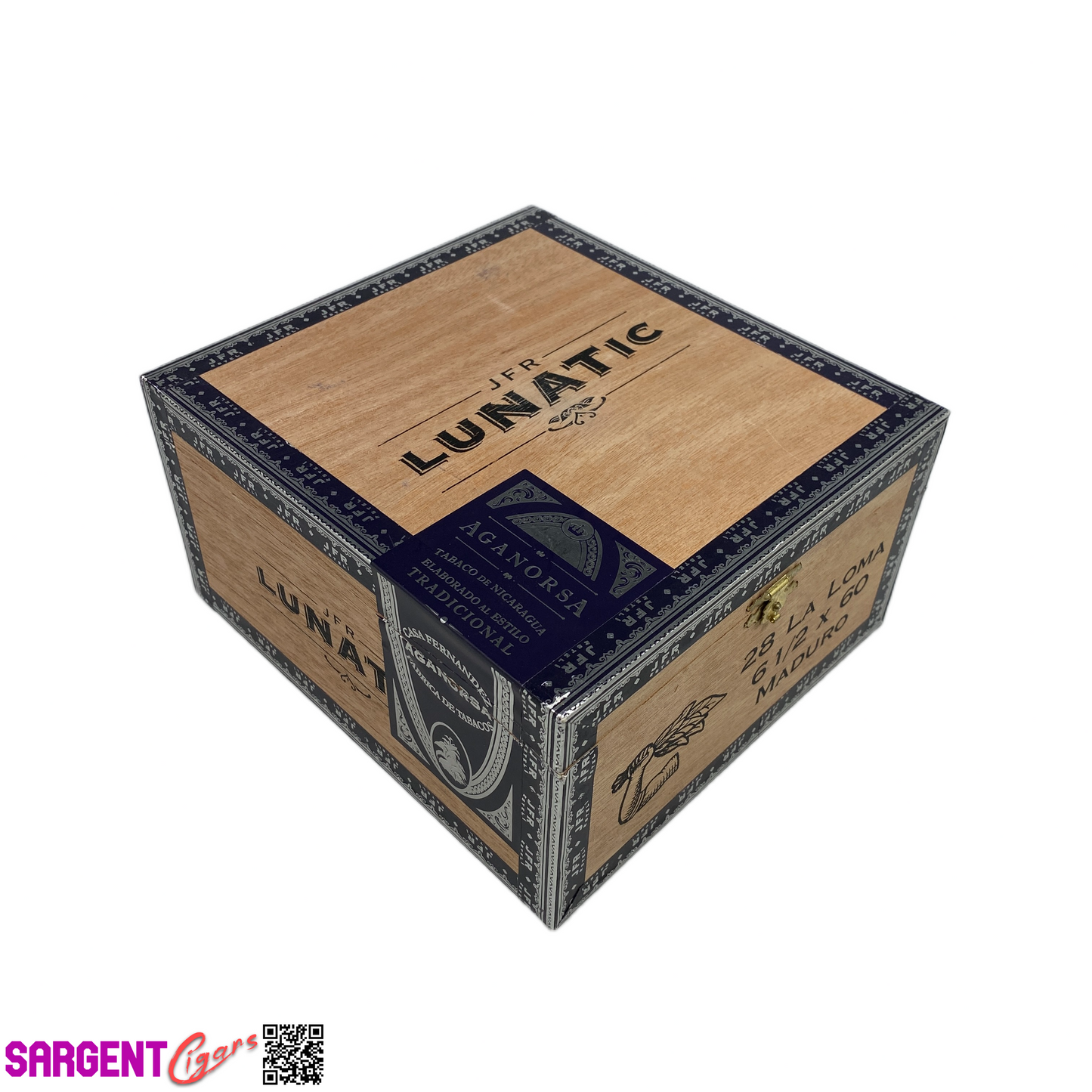 JFR Lunatic La Loma Empty Wooden Cigar Box 7x7.75x4