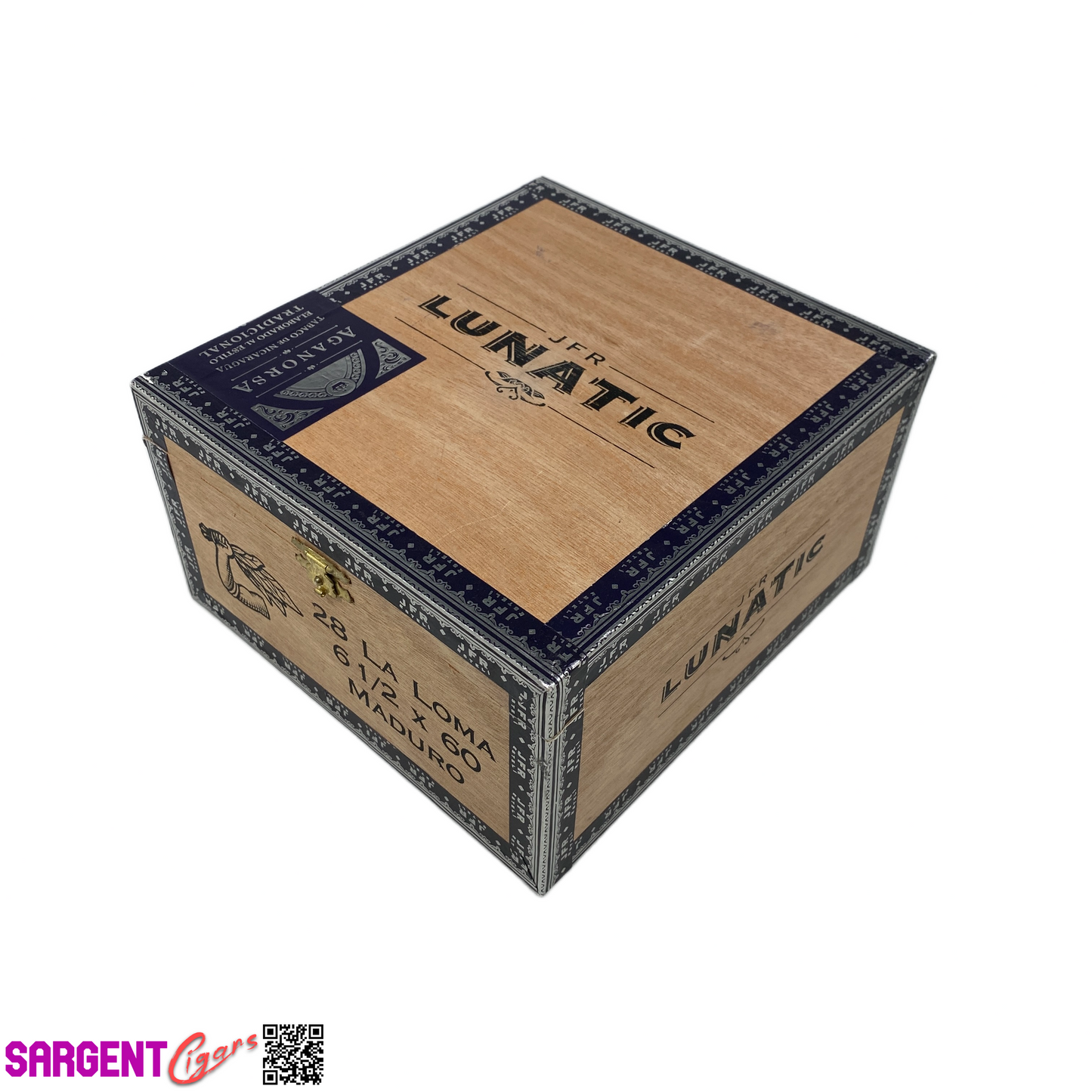 JFR Lunatic La Loma Empty Wooden Cigar Box 7x7.75x4
