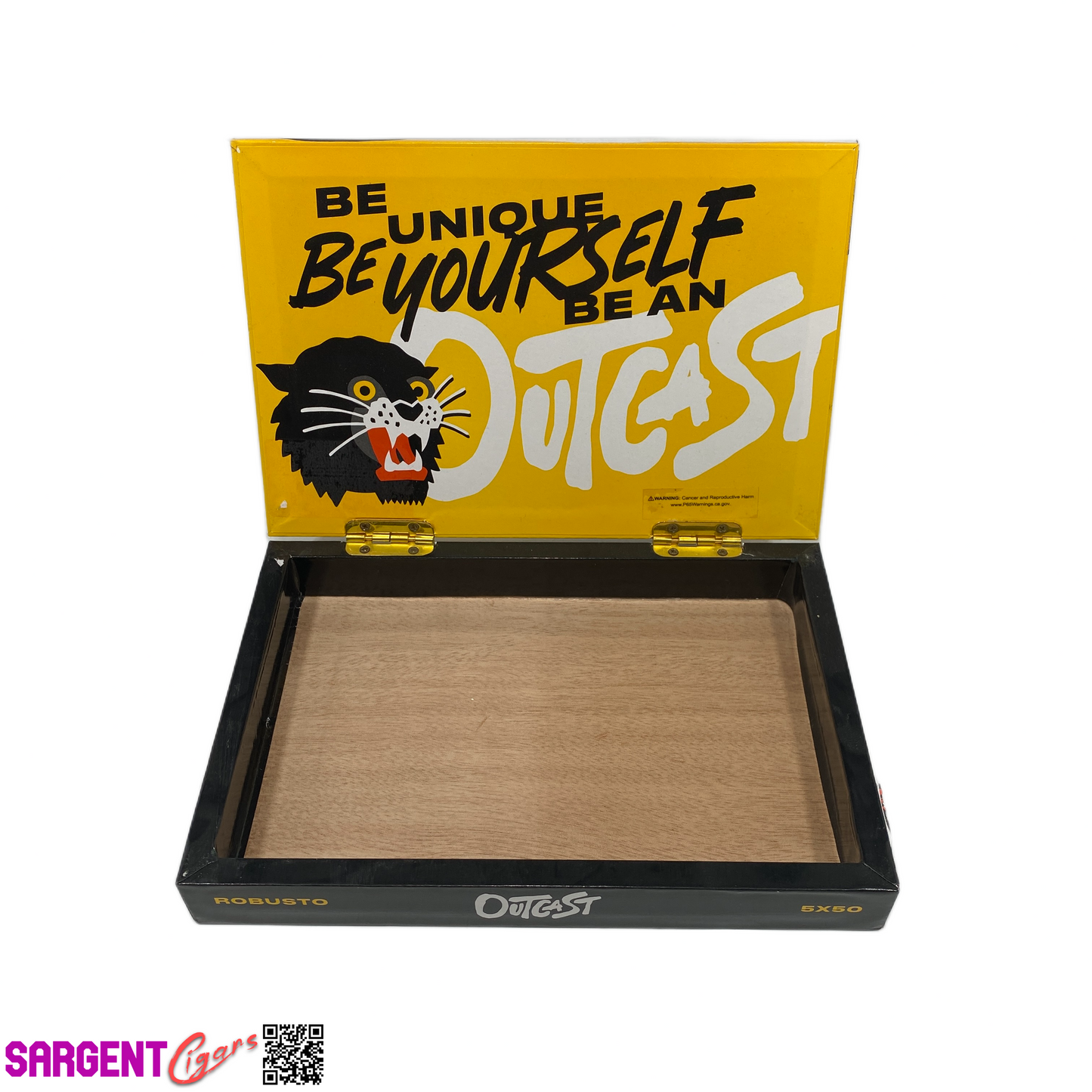 Outcast Robusto Empty Wooden Cigar Box 8.75x6x1.5
