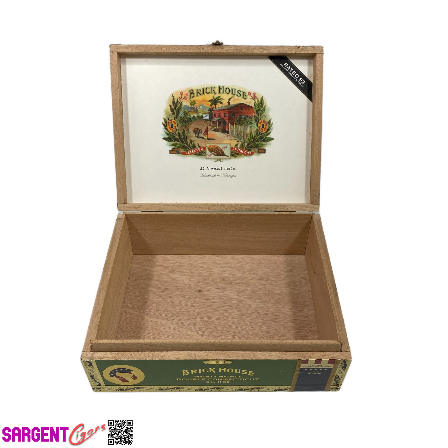 BrickHouse Connecticut Mighty Mighty Empty Wooden Cigar Box 9.5x7.5x3.25
