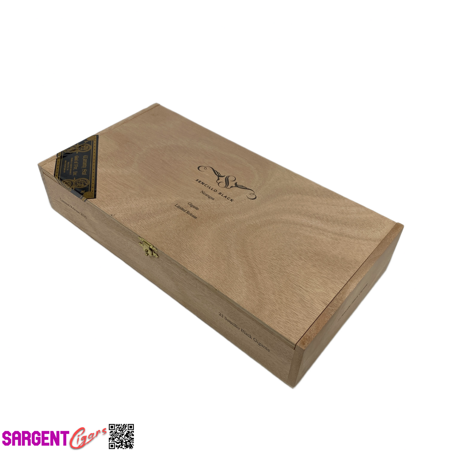 Sencillo Black Gigante Empty Wooden Cigar Box 13x6.75x2.5