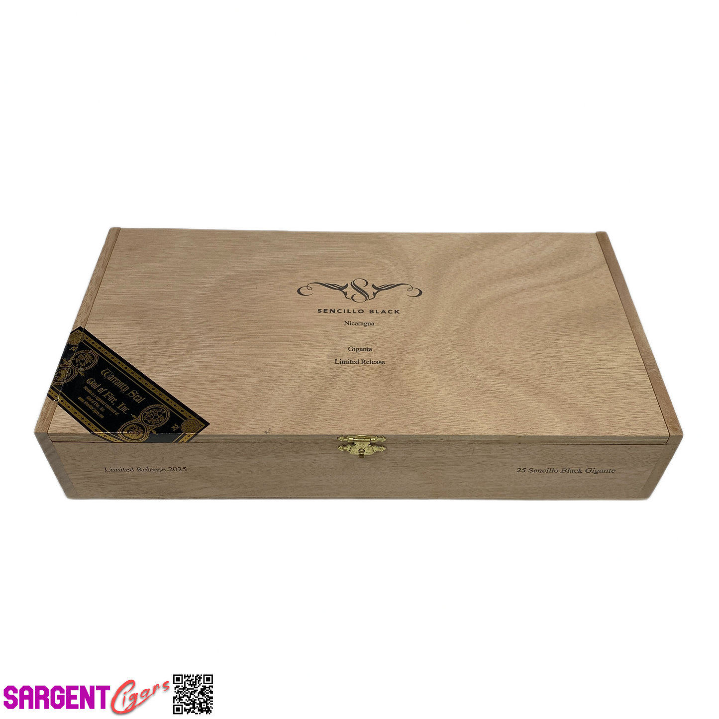 Sencillo Black Gigante Empty Wooden Cigar Box 13x6.75x2.5