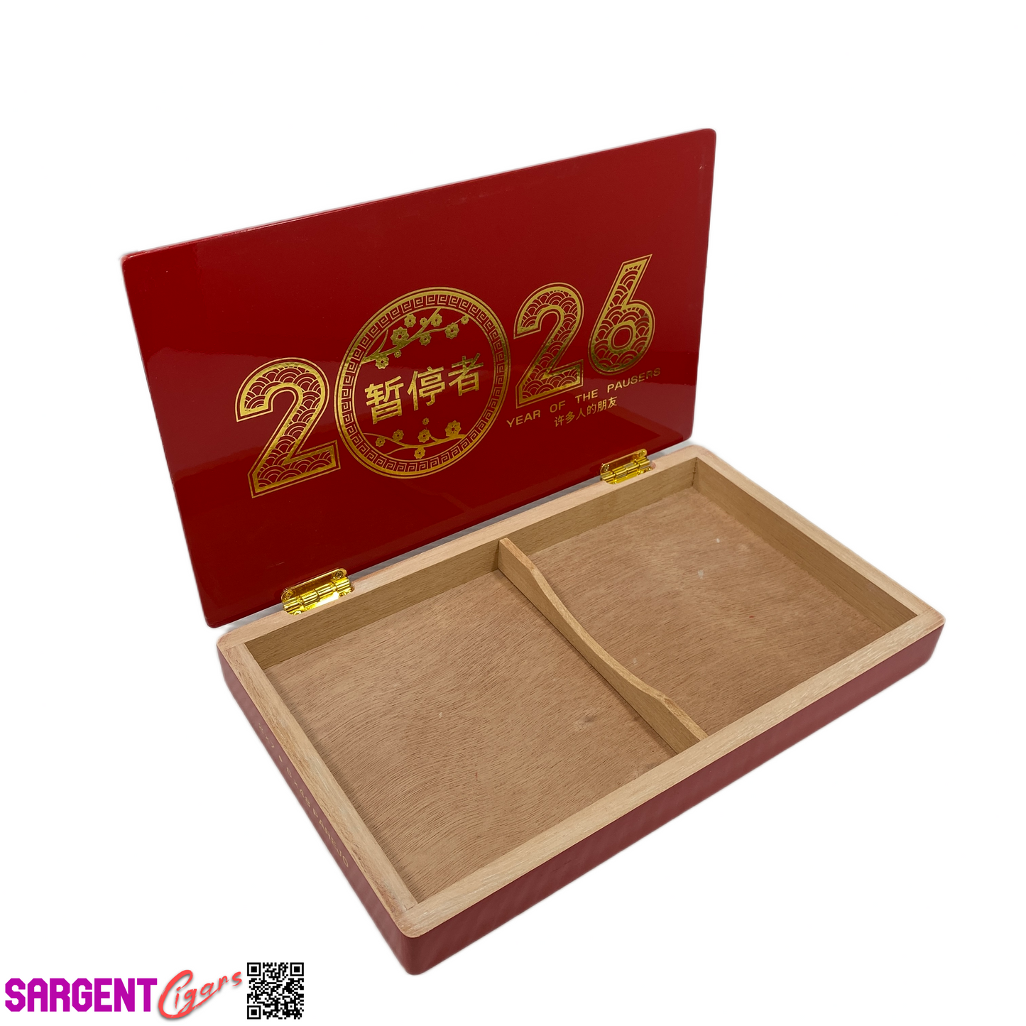 Dunbarton Year of the Pausers 2026 Empty Wooden Cigar Box 12x7.25x1.5