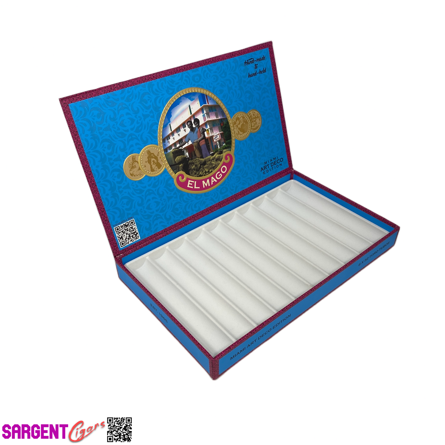 El Mago Miami Art Edition Empty Cigar Box 11.5x7x1.25