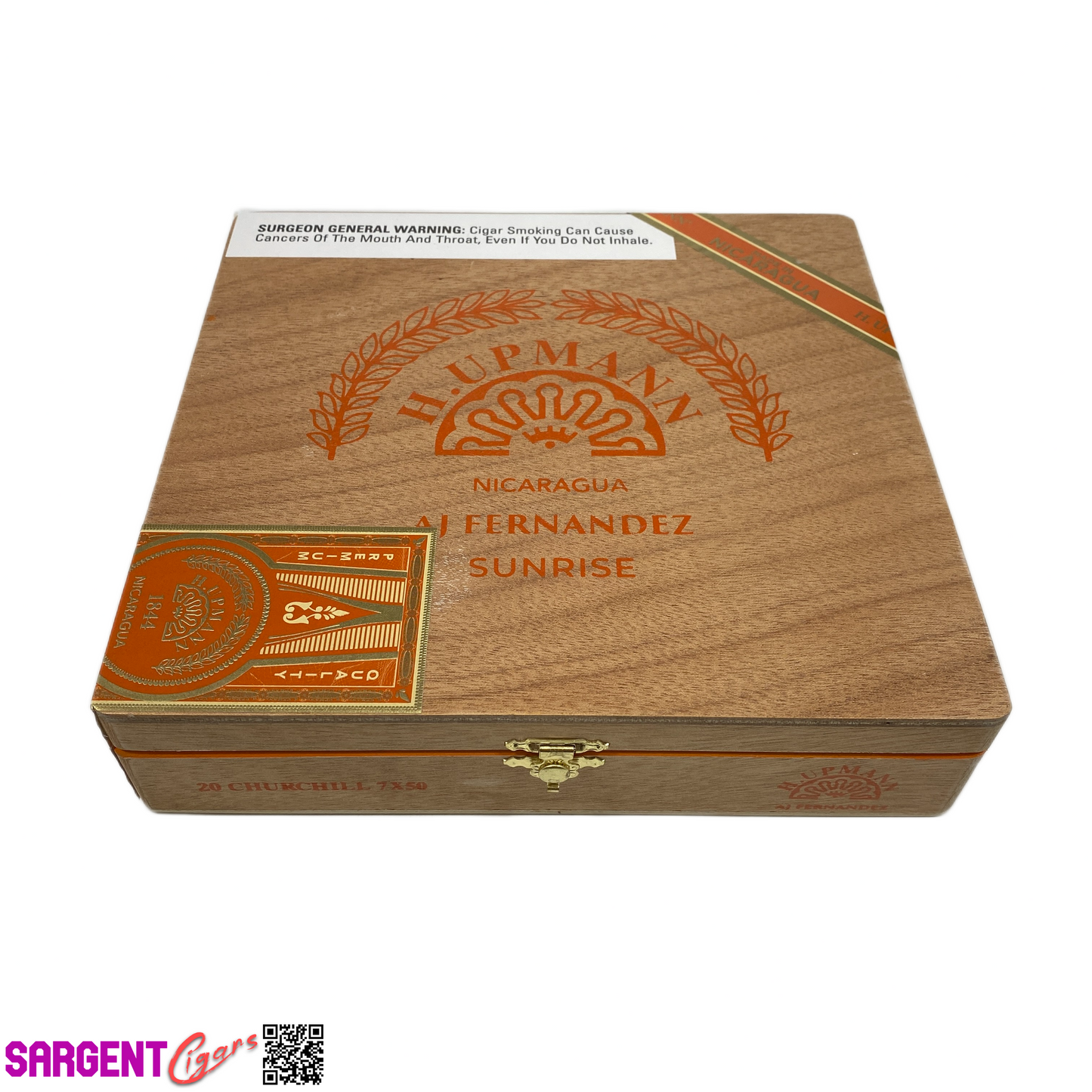 H Upmann Sunrise Churchill Empty Wooden Cigar Box 9x8.25x2