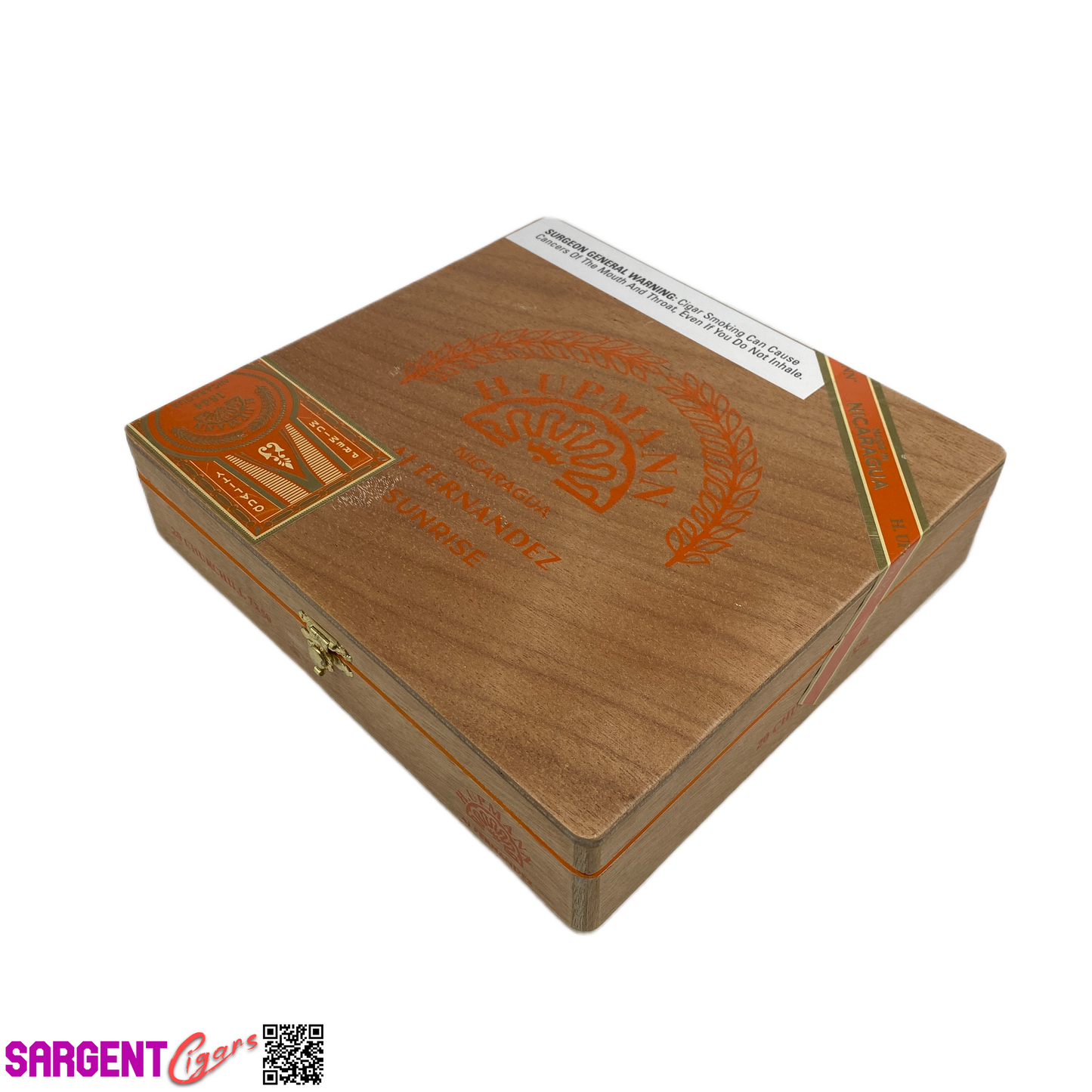 H Upmann Sunrise Churchill Empty Wooden Cigar Box 9x8.25x2