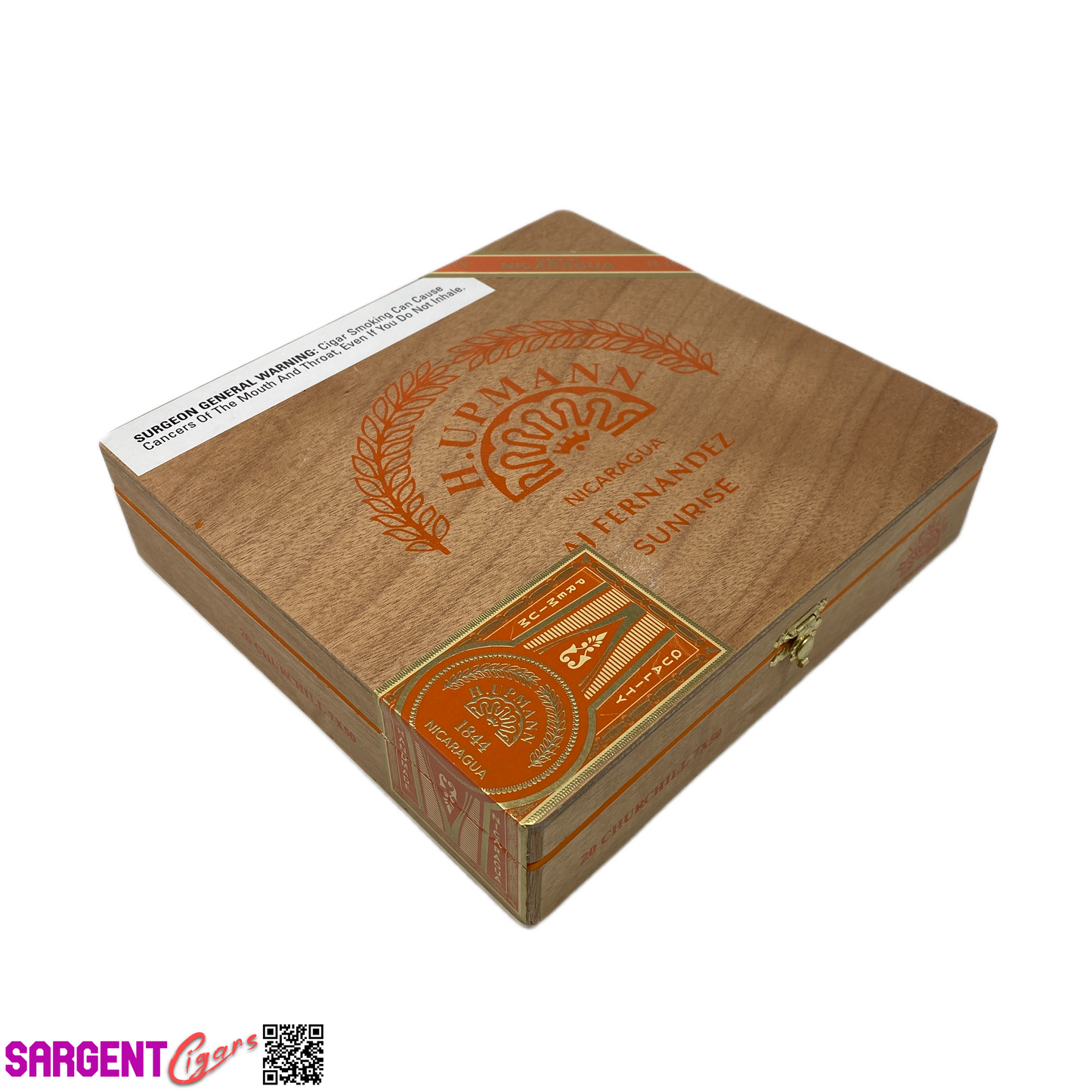 H Upmann Sunrise Churchill Empty Wooden Cigar Box 9x8.25x2