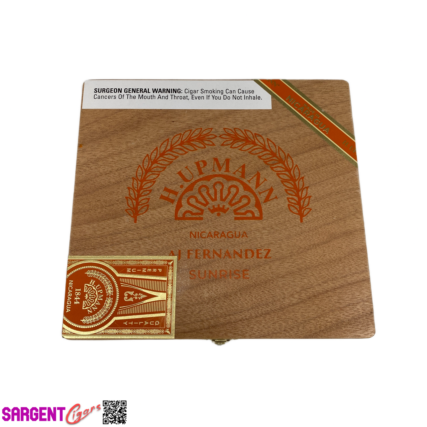 H Upmann Sunrise Churchill Empty Wooden Cigar Box 9x8.25x2