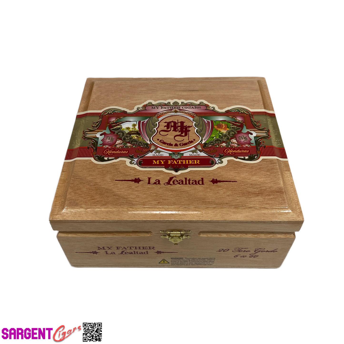 My Father Cigars Lealtad Toro Gordo Empty Wooden Cigar Box 8x7.5x3.5