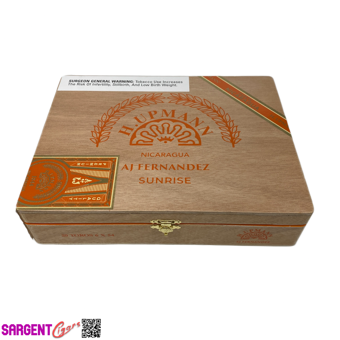 H Upmann Sunrise Toro Empty Wooden Cigar Box 9.25x7.25x2