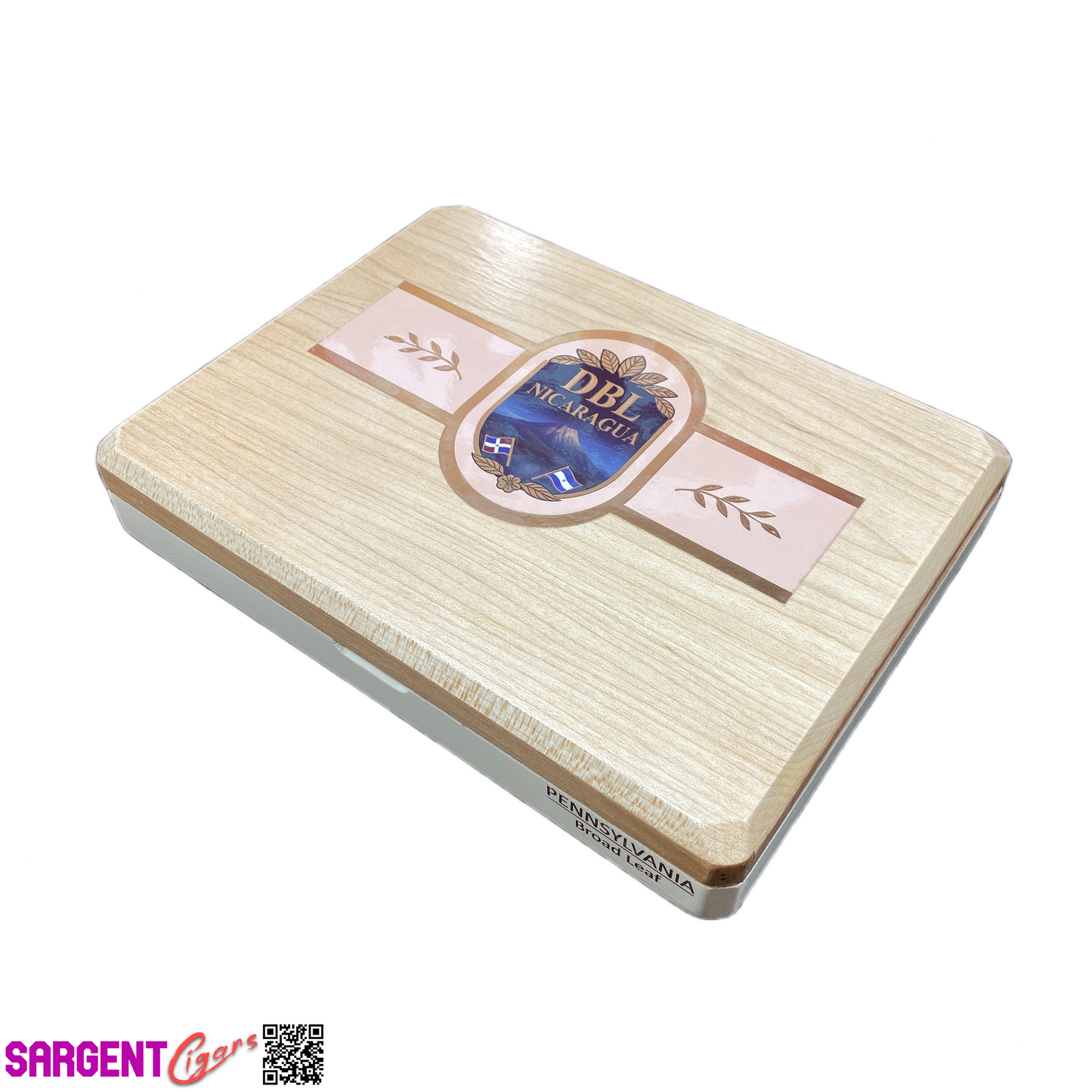 DBL Nicaragua Pennsylvania Broad Leaf Empty Wooden Cigar Box 9.75x7.5x2