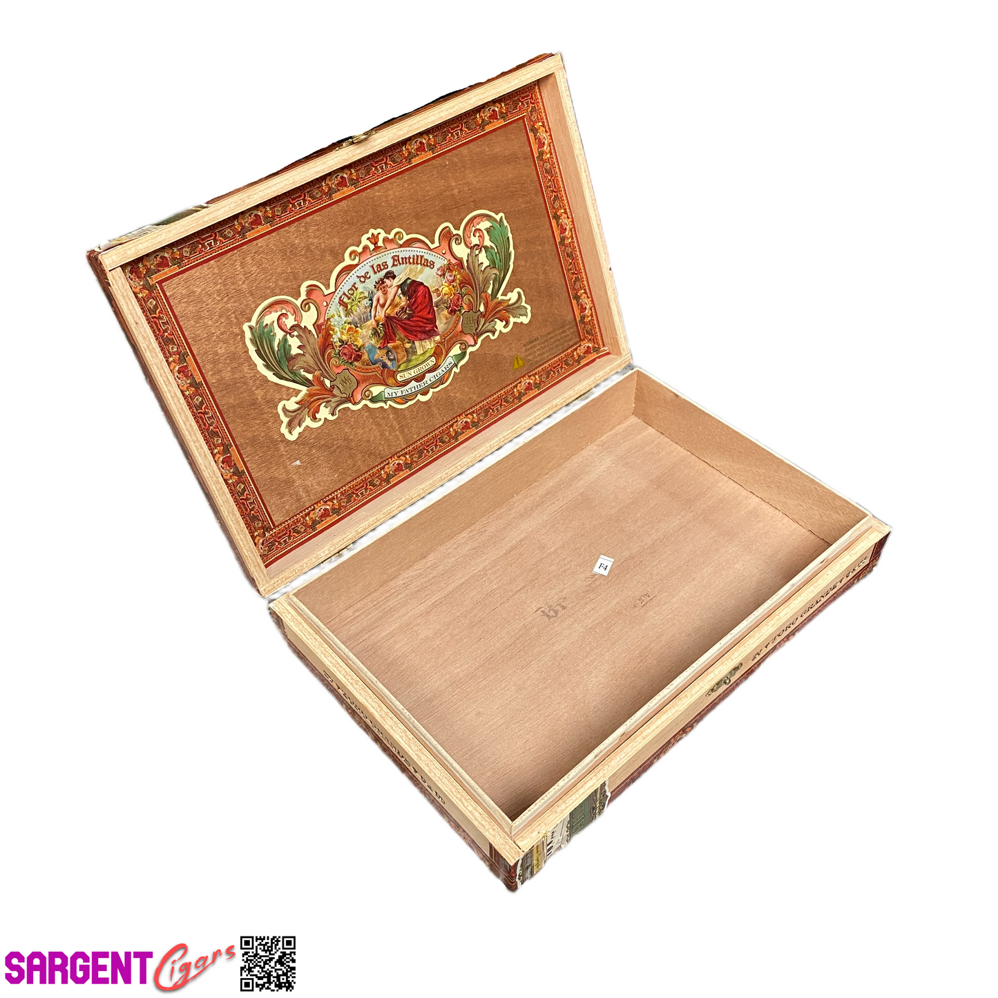 Flor De Las Antillas Toro Grande Empty Wooden Cigar Box 10.25x7x2