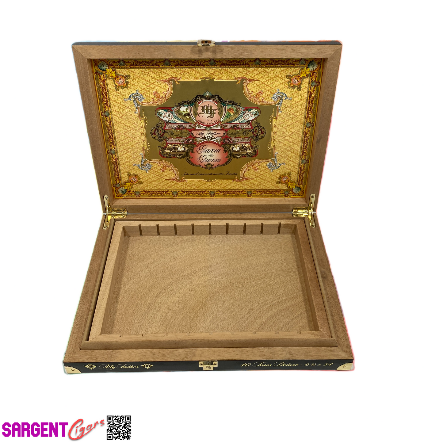 My Father Cigars Garcia & Garcia Empty Wooden Cigar Box 12.5x9.5x2
