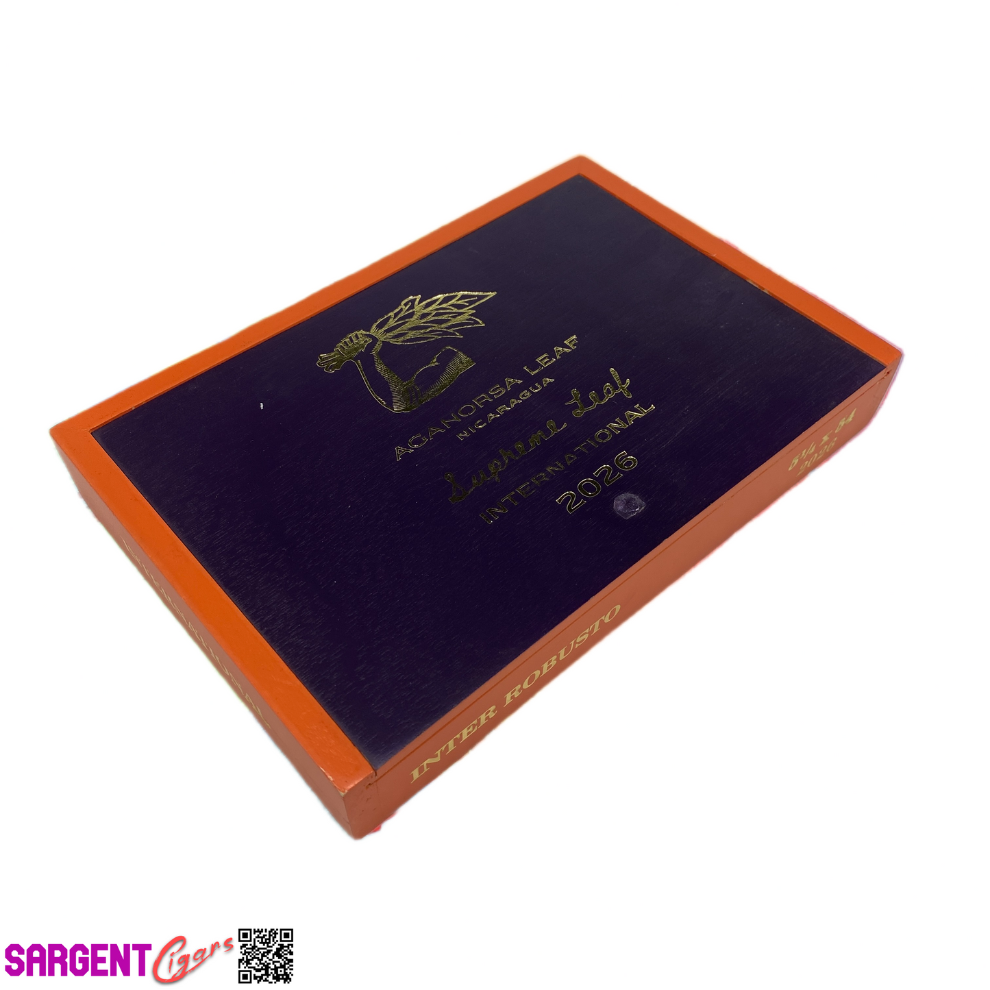 Aganorsa Leaf Supreme Leaf Euro Robusto 2026 Empty Wooden Cigar Box 9x6.25x1.5