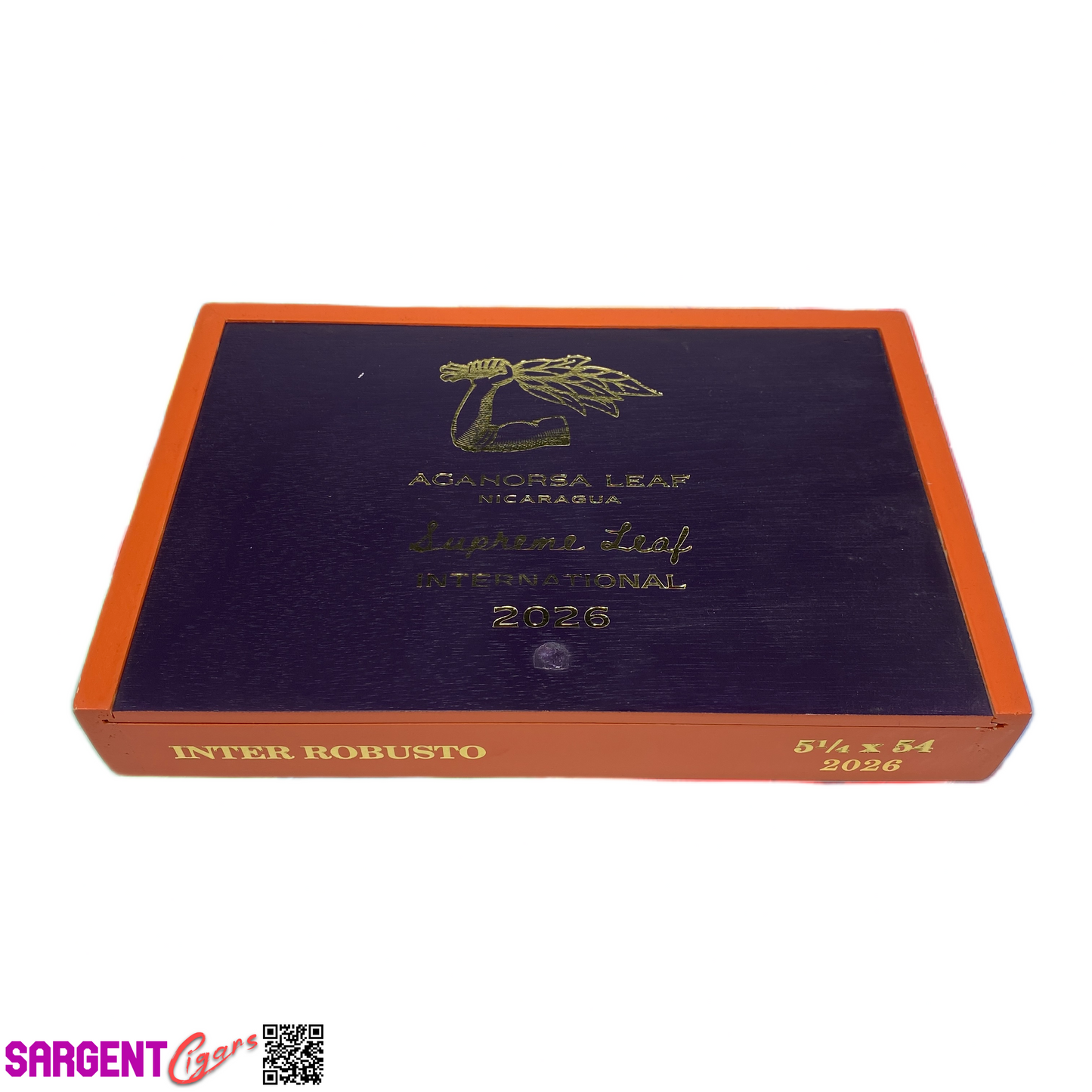 Aganorsa Leaf Supreme Leaf Euro Robusto 2026 Empty Wooden Cigar Box 9x6.25x1.5