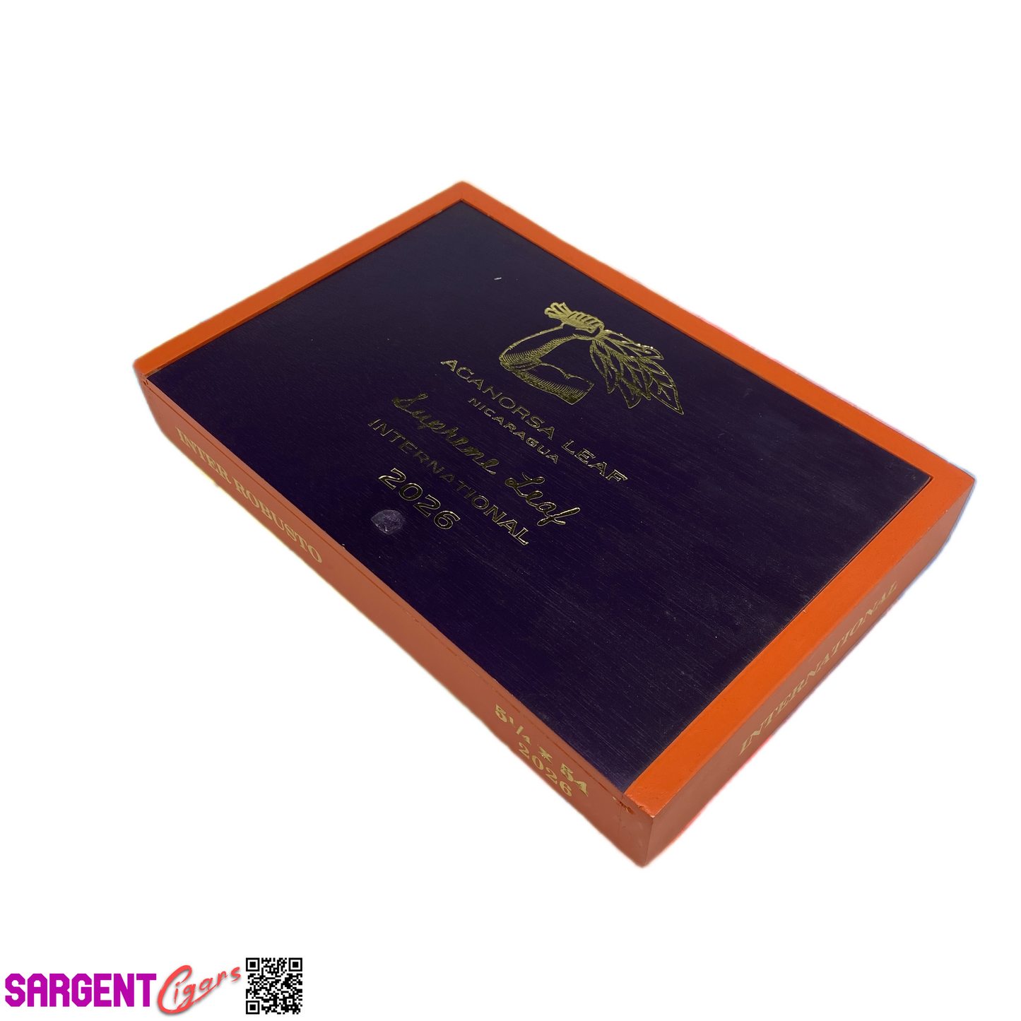 Aganorsa Leaf Supreme Leaf Euro Robusto 2026 Empty Wooden Cigar Box 9x6.25x1.5