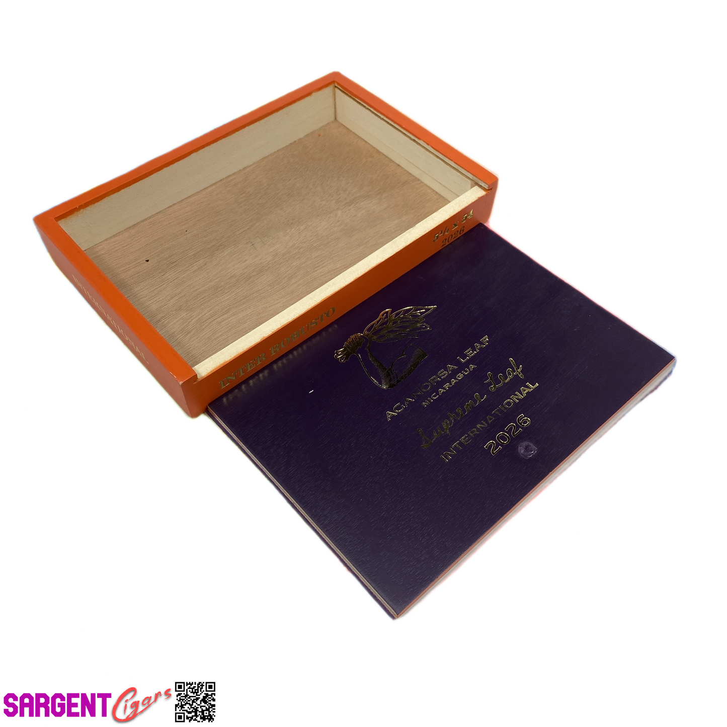 Aganorsa Leaf Supreme Leaf Euro Robusto 2026 Empty Wooden Cigar Box 9x6.25x1.5