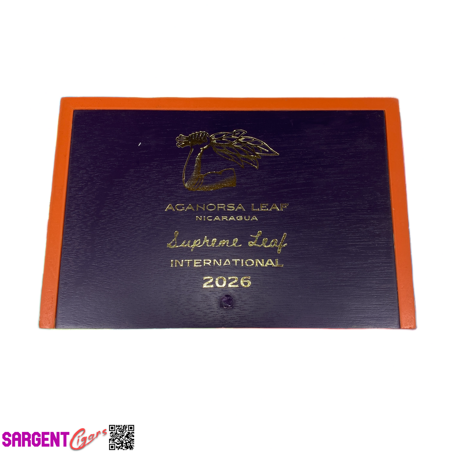 Aganorsa Leaf Supreme Leaf Euro Robusto 2026 Empty Wooden Cigar Box 9x6.25x1.5