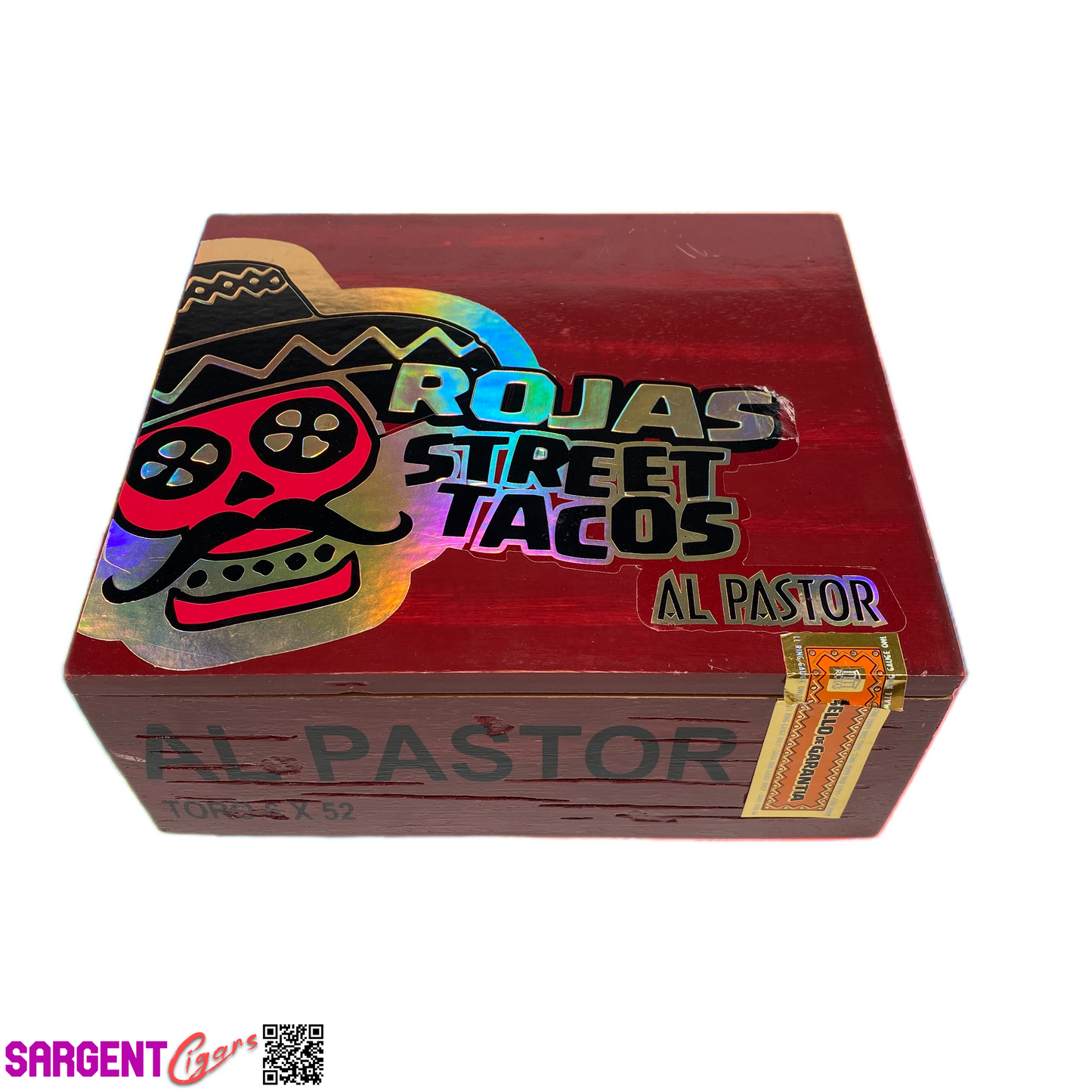 Rojas Street Tacos Al Pastor Toro Empty Wooden Cigar Box 8x7x3.5 (1)