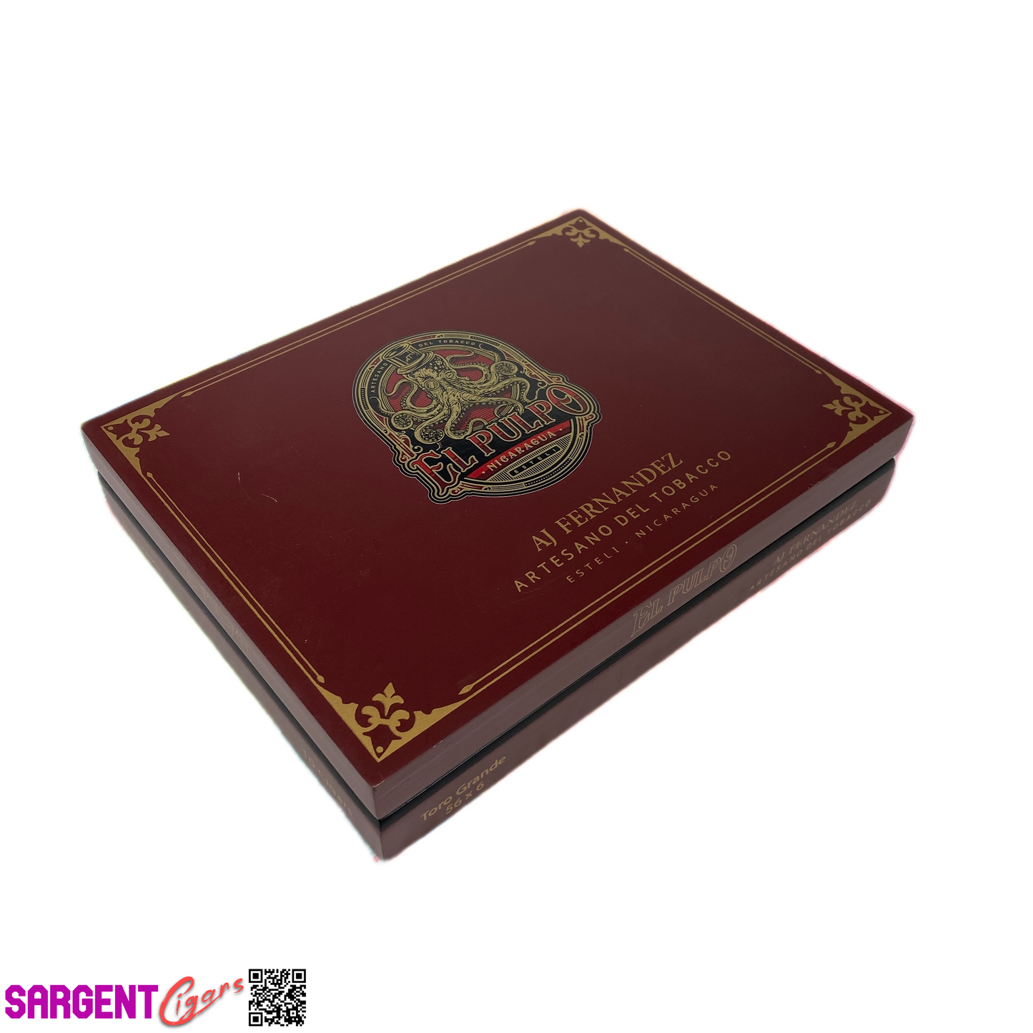 Aj Fernandez El Pulpo Toro Grande Empty Wooden Cigar Box 9x7x1.75