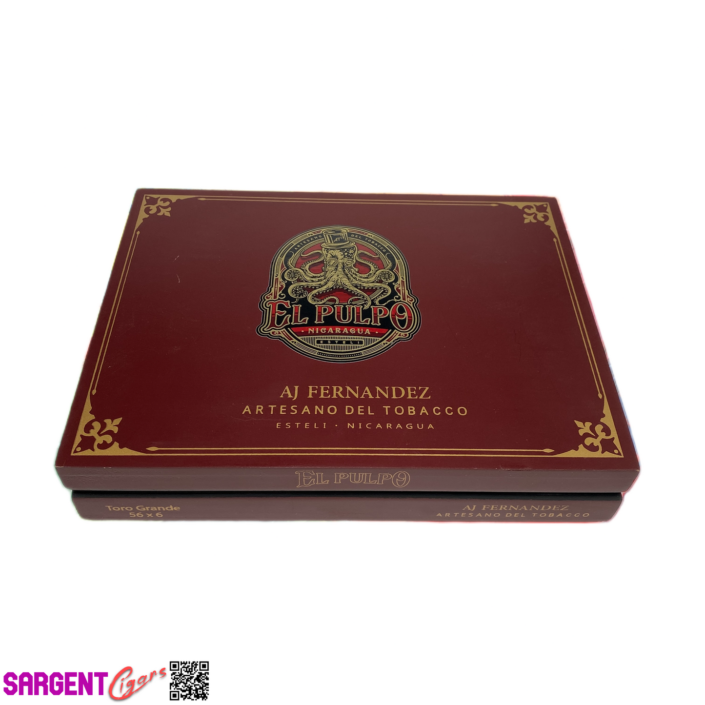 Aj Fernandez El Pulpo Toro Grande Empty Wooden Cigar Box 9x7x1.75