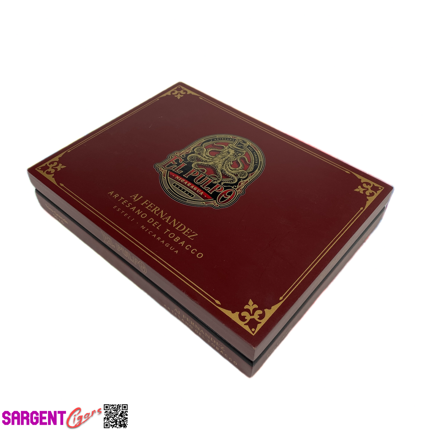 Aj Fernandez El Pulpo Toro Grande Empty Wooden Cigar Box 9x7x1.75