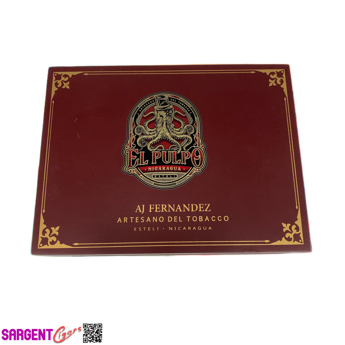 Aj Fernandez El Pulpo Toro Grande Empty Wooden Cigar Box 9x7x1.75