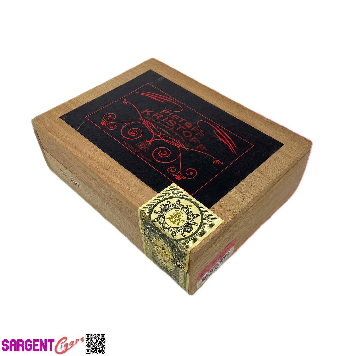 Kristoff Pistoff 660 Empty Wooden Cigar Box 7.75x6x2.5