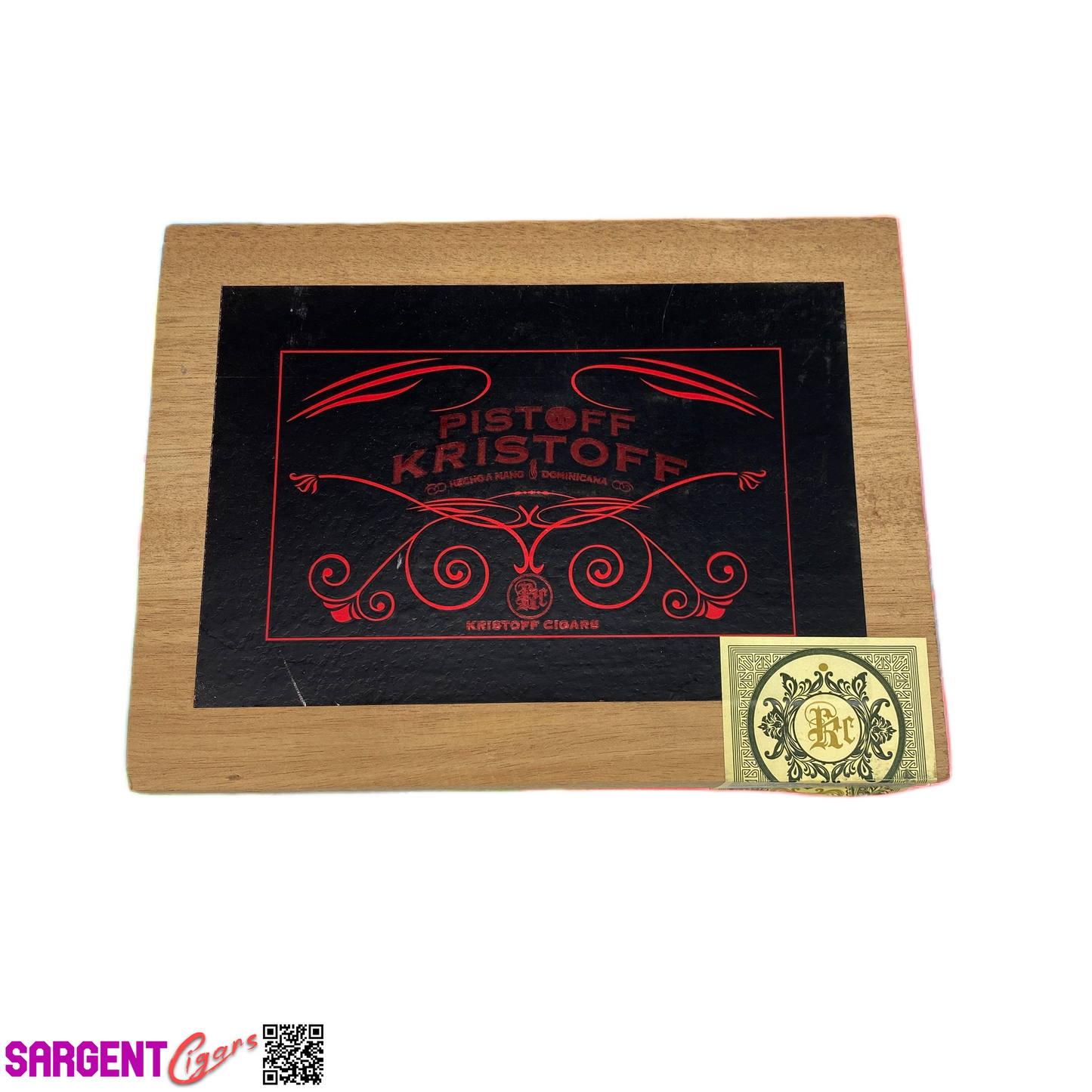 Kristoff Pistoff 660 Empty Wooden Cigar Box 7.75x6x2.5