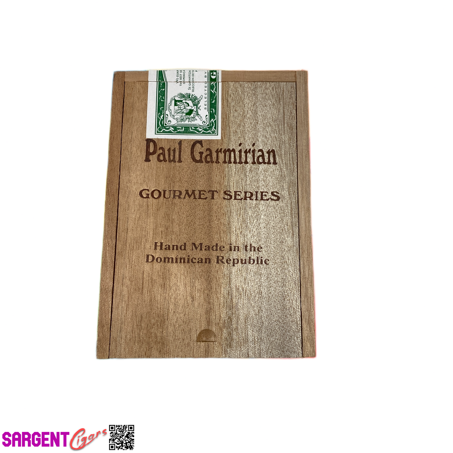 Paul Garmirian Petit Corona Empty Wooden Cigar Box 4x6x4