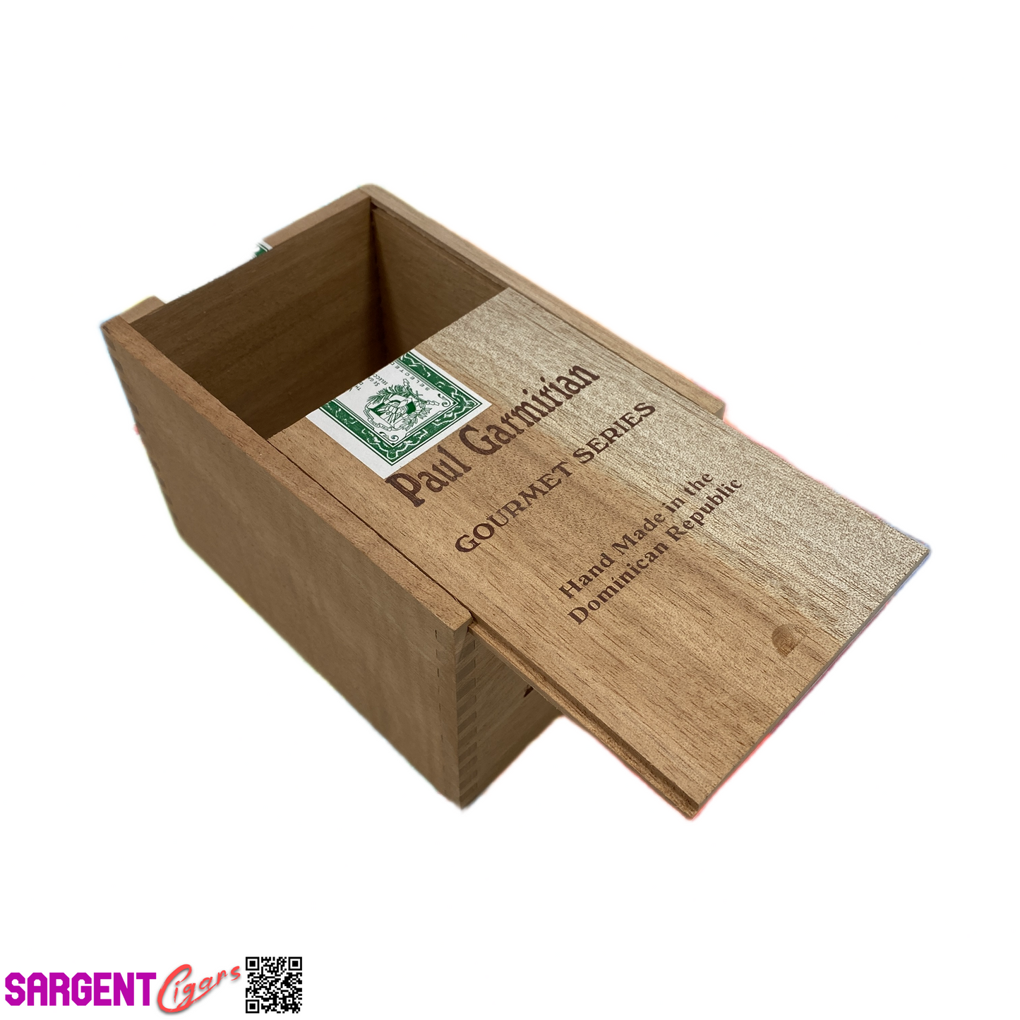 Paul Garmirian Petit Corona Empty Wooden Cigar Box 4x6x4