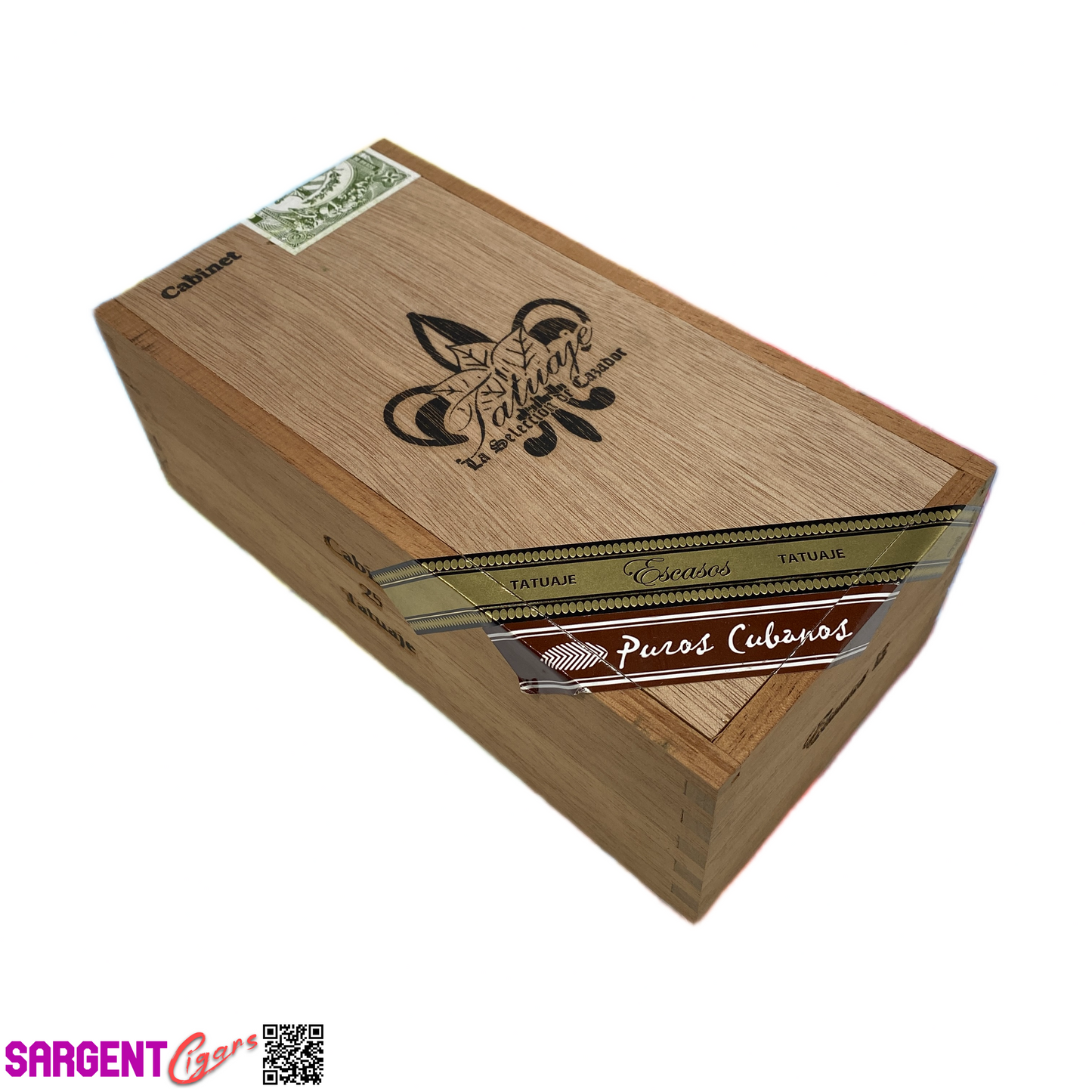 Tatuaje Cabinet Escasos E Empty Wooden Cigar Box 4.25x8.5x3