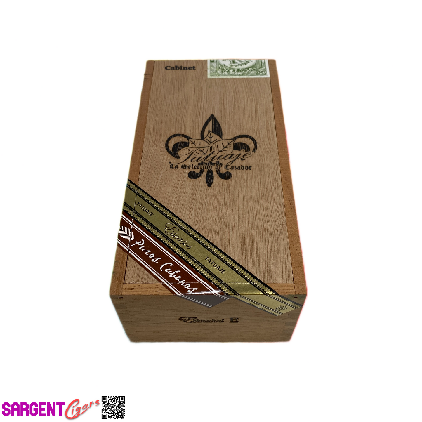 Tatuaje Cabinet Escasos E Empty Wooden Cigar Box 4.25x8.5x3