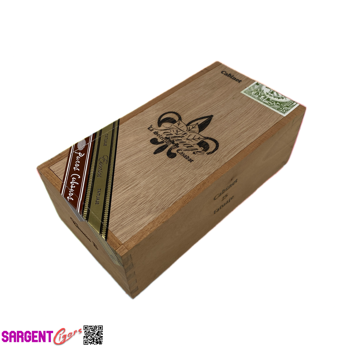 Tatuaje Cabinet Escasos E Empty Wooden Cigar Box 4.25x8.5x3