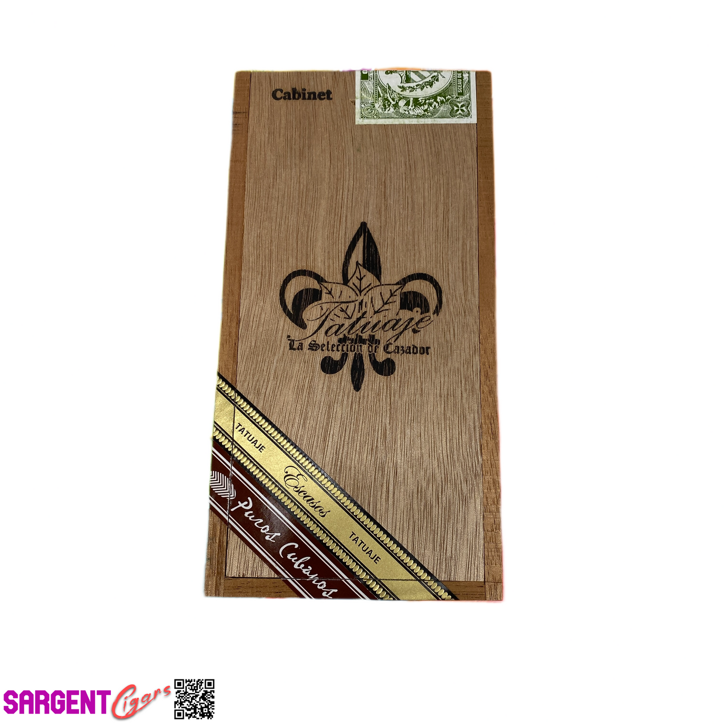 Tatuaje Cabinet Escasos E Empty Wooden Cigar Box 4.25x8.5x3