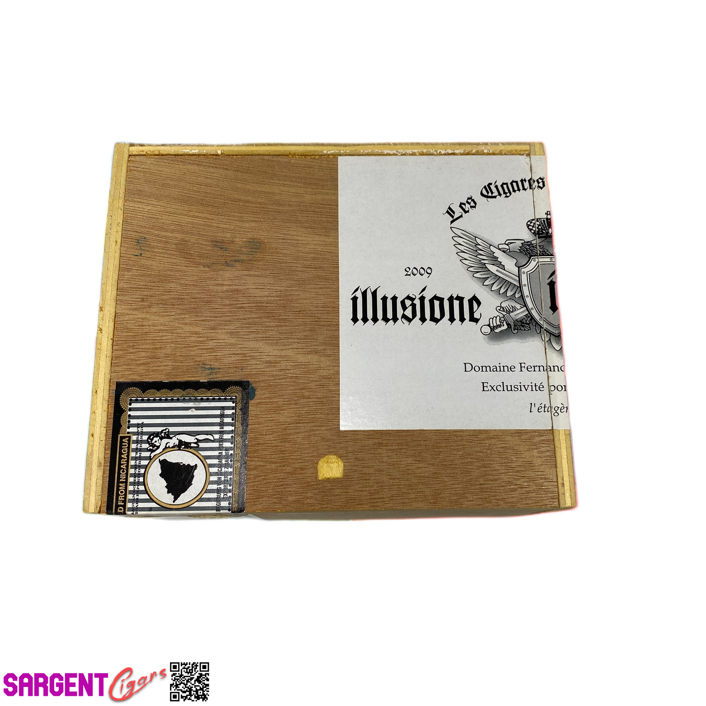 Illusione Epernay Empty Wooden Cigar Box 6.25x5.25x4.75