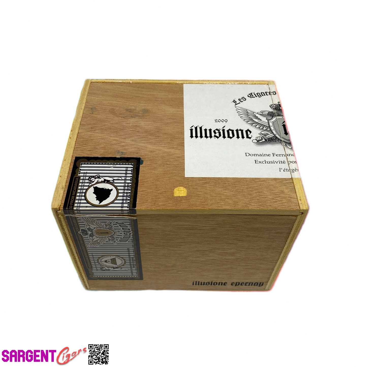 Illusione Epernay Empty Wooden Cigar Box 6.25x5.25x4.75