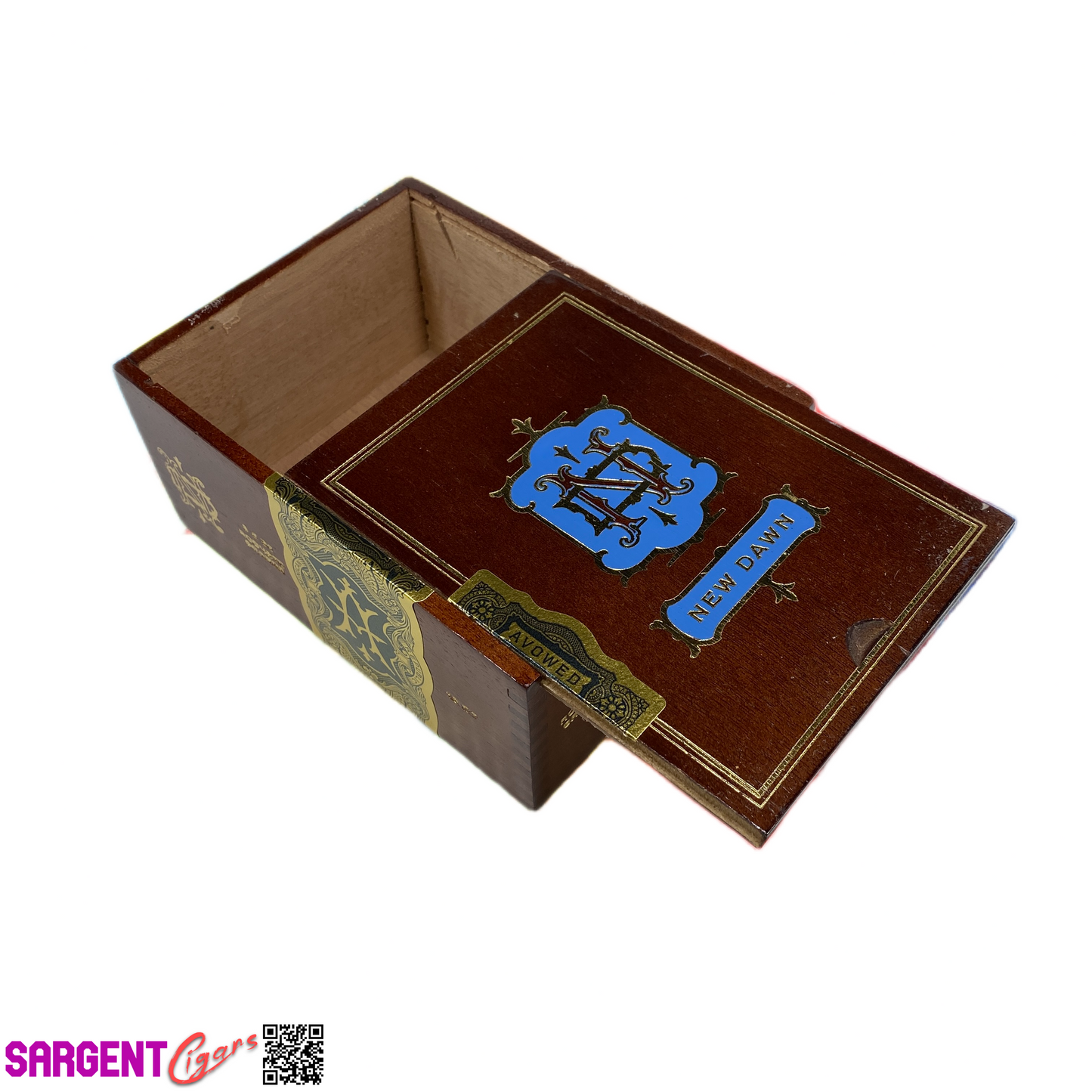 Avowed New Dawn Robusto Grande Empty Wooden Cigar Box 4.75x6.5x3